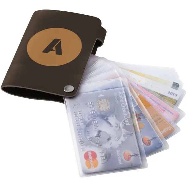 Valencia card holder with 10 slots - Bullet Brown