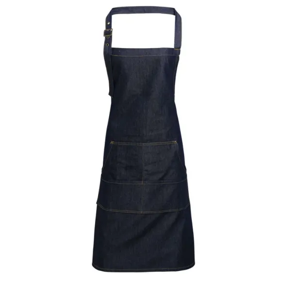  JEANS STITCH DENIM BIB APRON - Premier Indigo Denim