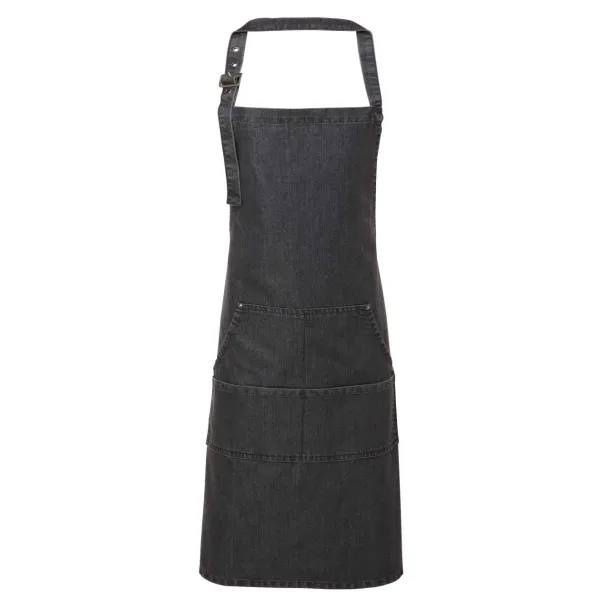  JEANS STITCH DENIM BIB APRON - Premier Black Denim