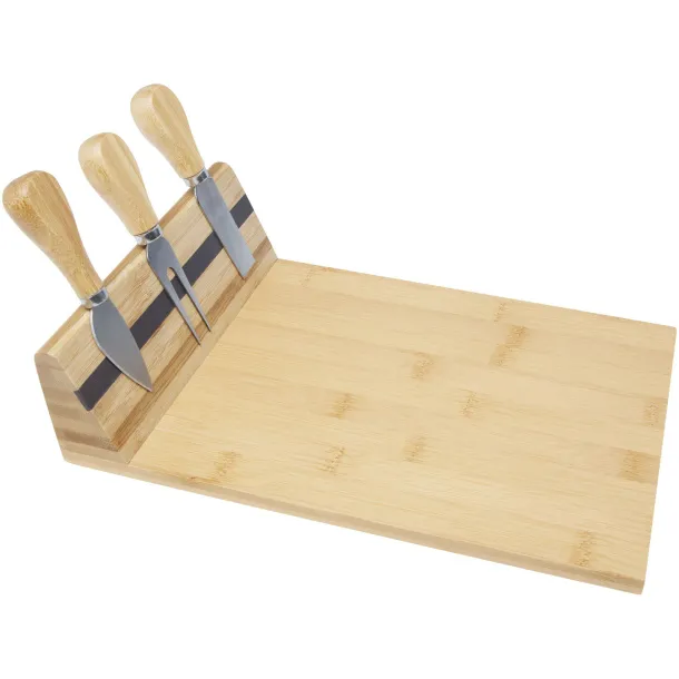 Mancheg bamboo magnetic cheese board and tools - Seasons Natural