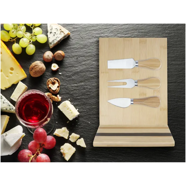 Mancheg bamboo magnetic cheese board and tools - Seasons Natural