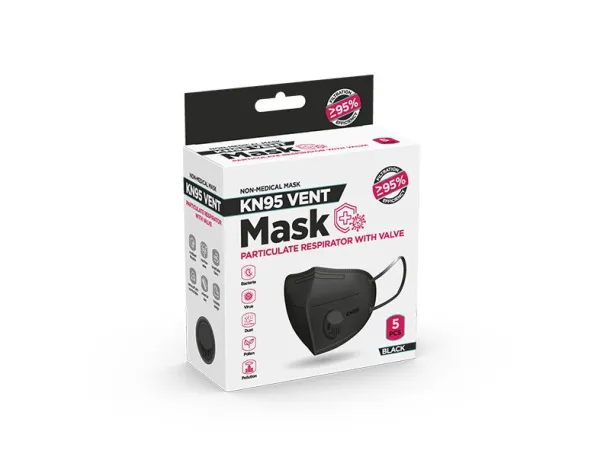 PRO SAFE KN95 VENT Disposable face mask KN95 with valve Black