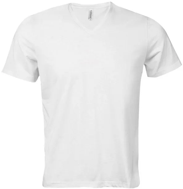 CALYPSO MEN'S SHORT SLEEVE V-NECK T-SHIRT - Kariban White
