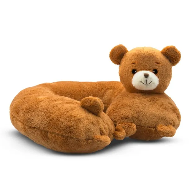 Triperd Plush teddy bear, travel pillow light brown