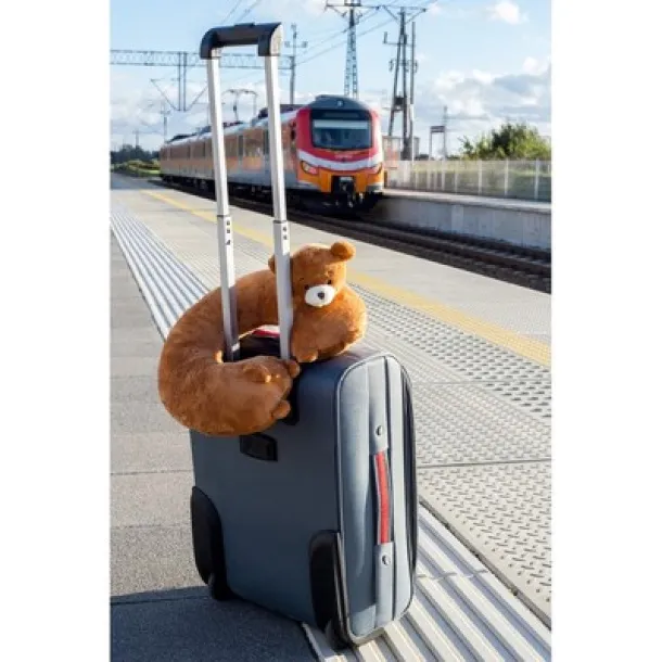 Triperd Plush teddy bear, travel pillow light brown