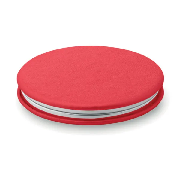 GLOW ROUND Round PU mirror Red