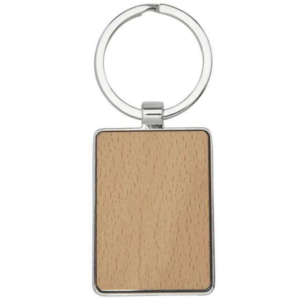 Mauro beech wood rectangular keychain Natural