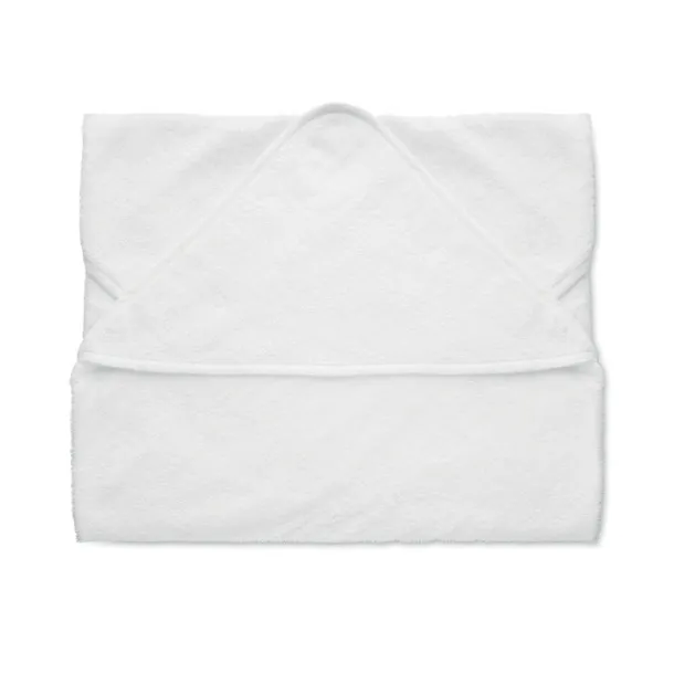 HUGME Cotton hooded baby towel White