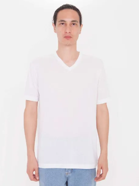  Unisex V majica kratkih rukava - 153 g/m² - American Apparel Bijela