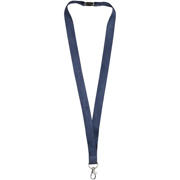 Julian bamboo lanyard with safety clip Navy