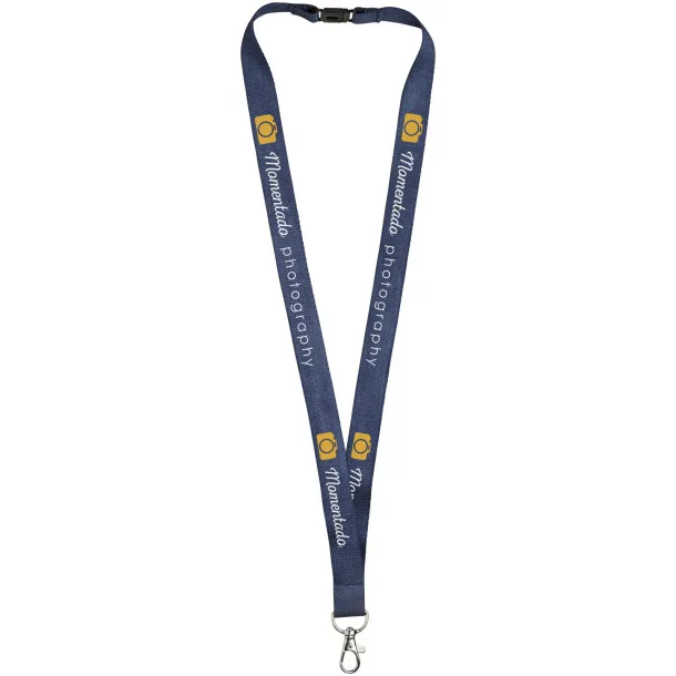 Julian bamboo lanyard with safety clip Navy