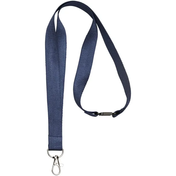 Julian bamboo lanyard with safety clip Navy