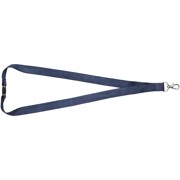 Julian bamboo lanyard with safety clip Navy