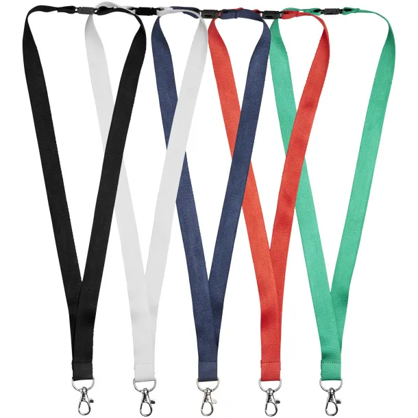 Julian bamboo lanyard with safety clip Navy