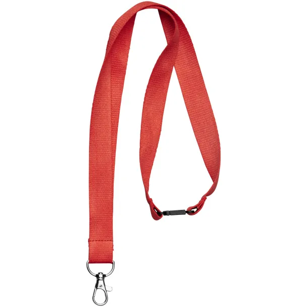 Julian bamboo lanyard with safety clip Red