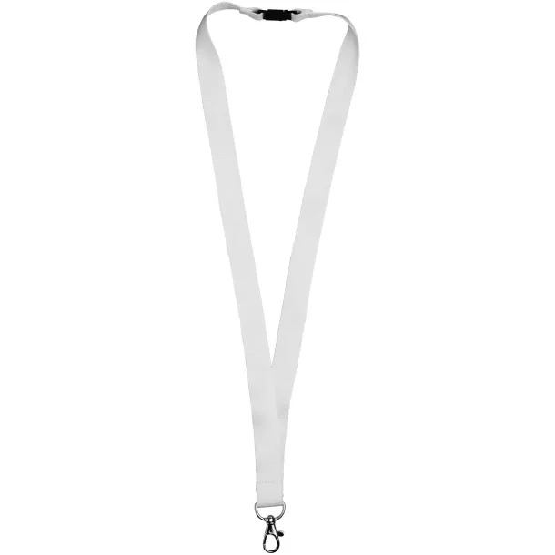 Julian bamboo lanyard with safety clip White