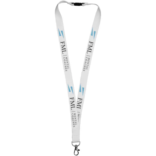 Julian bamboo lanyard with safety clip White