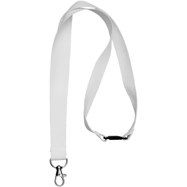 Julian bamboo lanyard with safety clip White