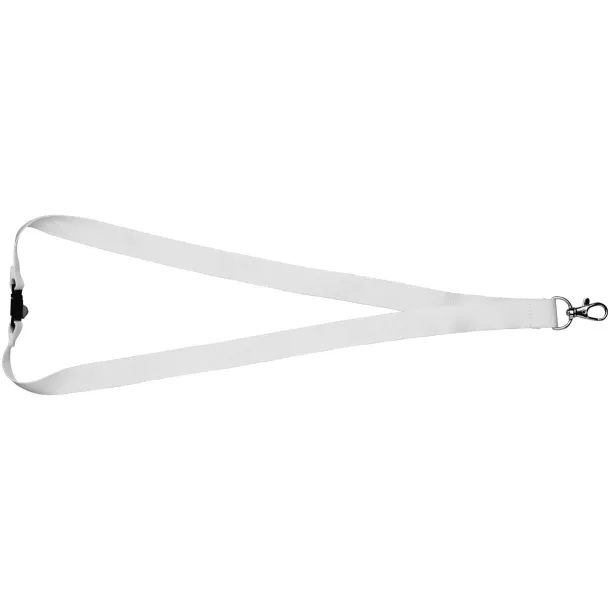 Julian bamboo lanyard with safety clip White