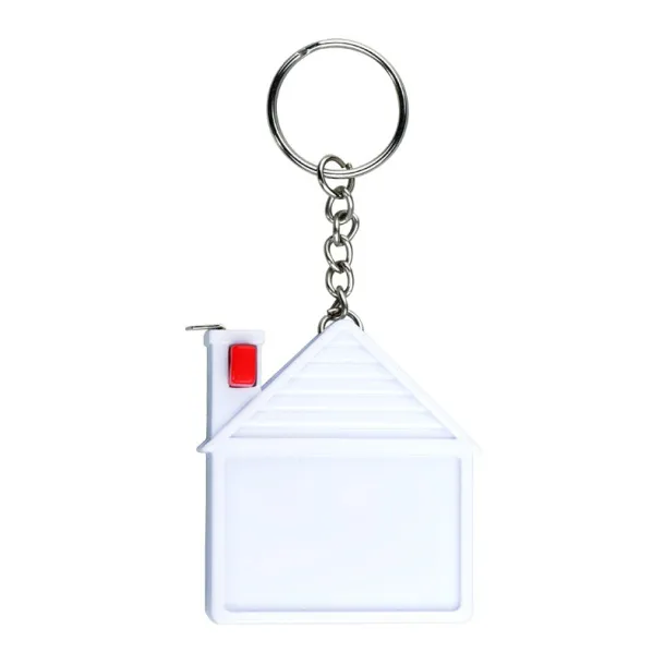 HOUSE key ring with tape measure 2 m White