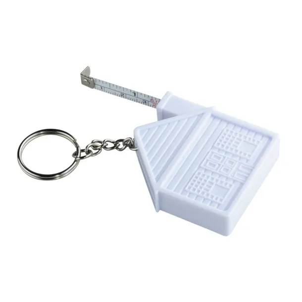 HOUSE key ring with tape measure 2 m White