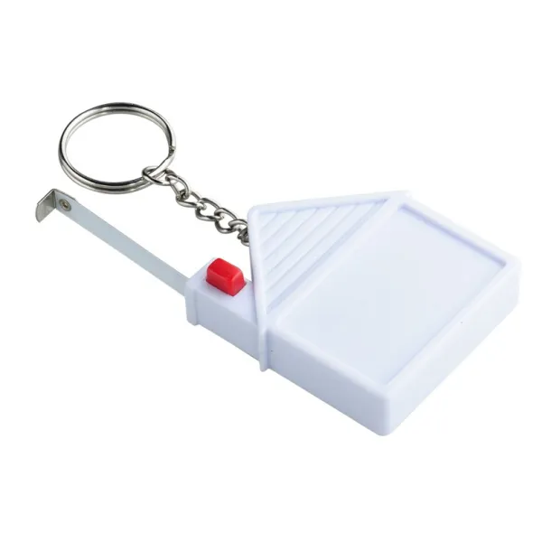 HOUSE key ring with tape measure 2 m White