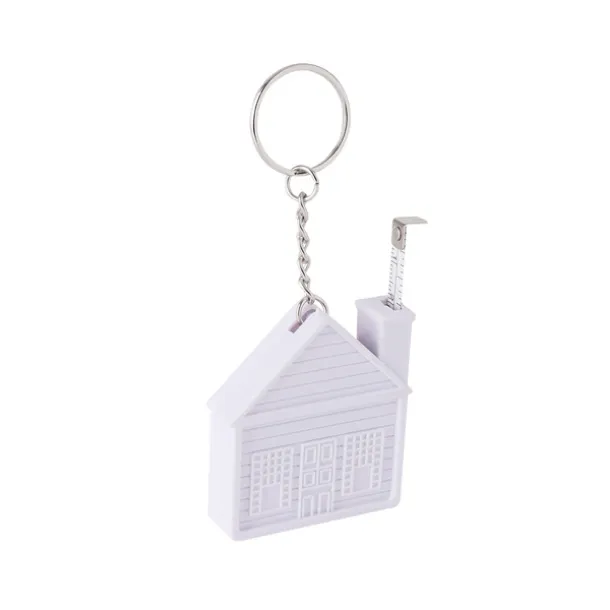 HOUSE key ring with tape measure 2 m White