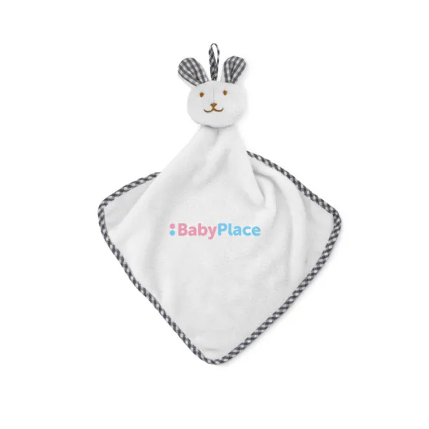 HUG ME Plush rabbit design baby towel White