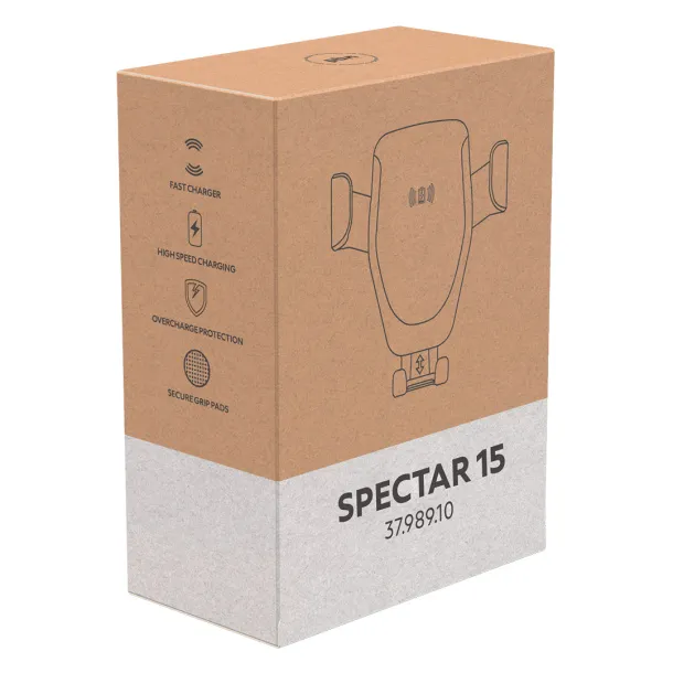 SPECTAR 15 Auto držač za mobitel s bežičnim punjačem ​​15W Crna