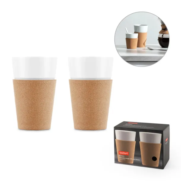 BISTRO 600 Set of 2 mugs in great quality porcelain 600ml