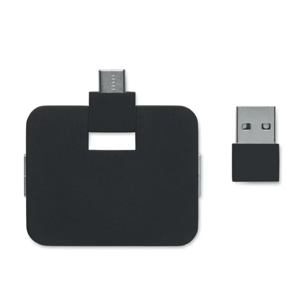 SQUARE-C USB razdjelnik Crna