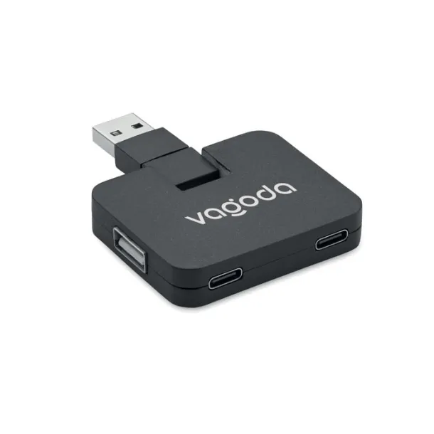 SQUARE-C USB razdjelnik Crna