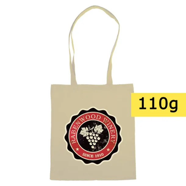  Cotton shopping bag, 110 g/m2 beige