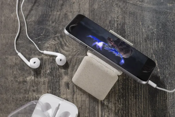 OLIN Mobile stand with charging cables Prirodna