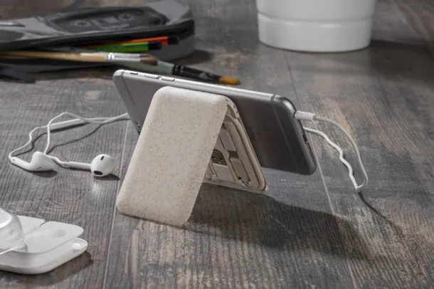 OLIN Mobile stand with charging cables naturalny