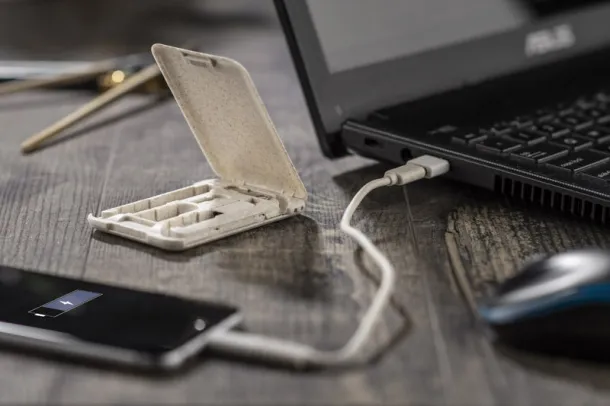 OLIN Mobile stand with charging cables Prirodna