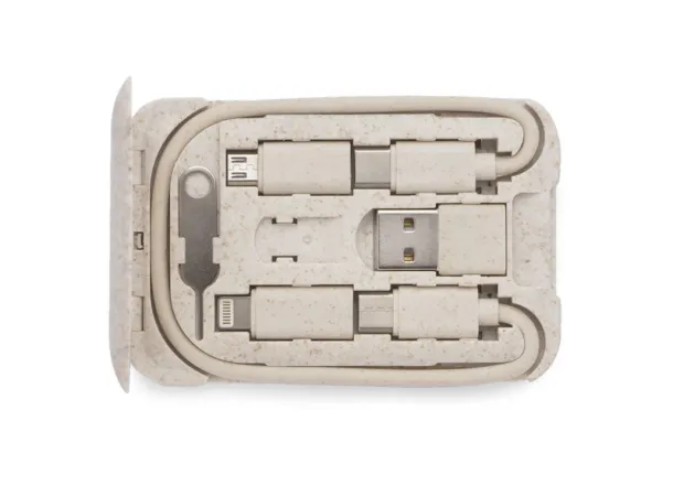 OLIN Mobile stand with charging cables Prirodna