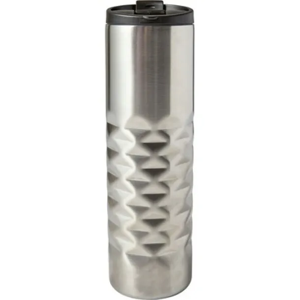  Geometric travel mug 460 ml silver