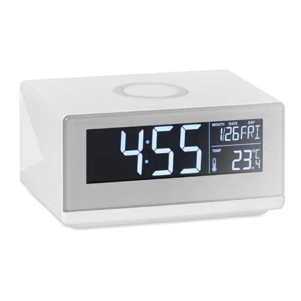 SKY SPEAKER LED clock & wireless charger White