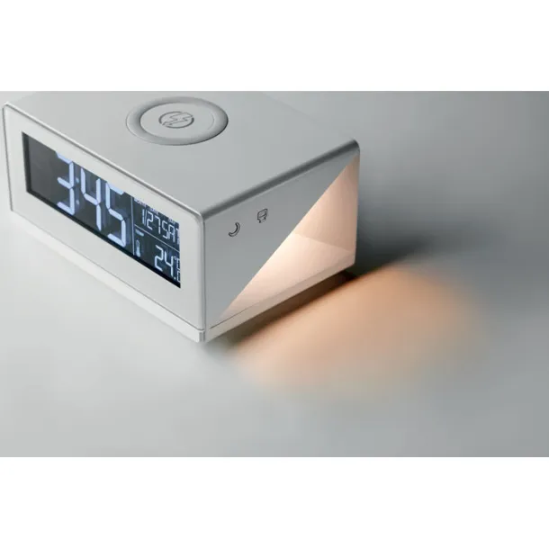 SKY SPEAKER LED clock & wireless charger White