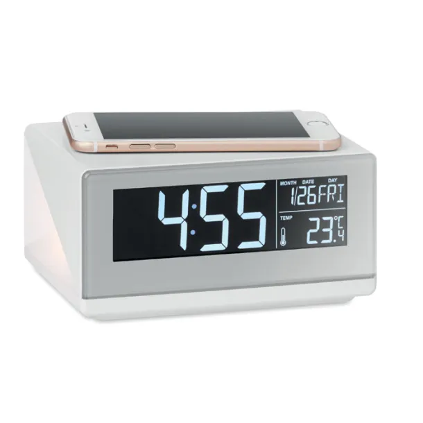 SKY SPEAKER LED clock & wireless charger White