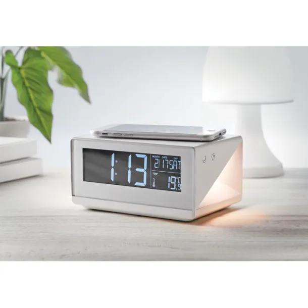 SKY SPEAKER LED clock & wireless charger White