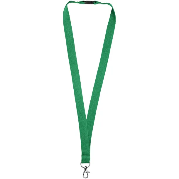 Dylan cotton lanyard with safety clip Green