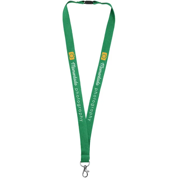 Dylan cotton lanyard with safety clip Green