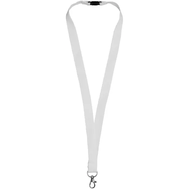 Dylan cotton lanyard with safety clip White