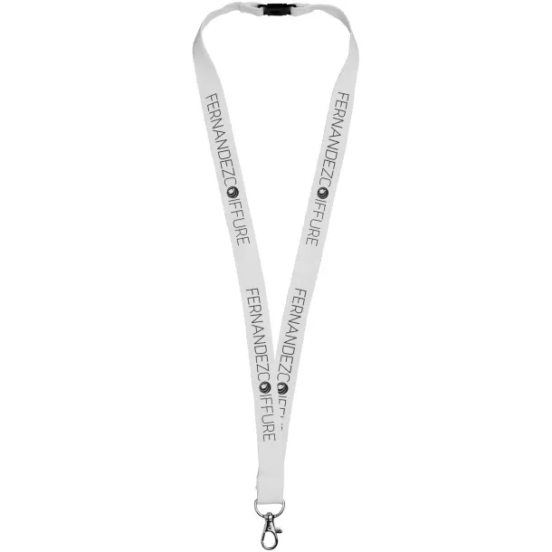 Dylan cotton lanyard with safety clip White