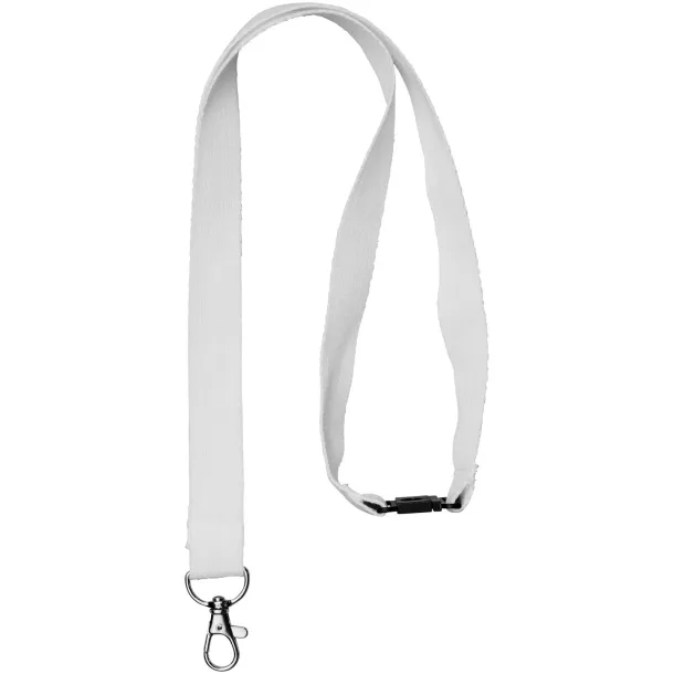 Dylan cotton lanyard with safety clip White
