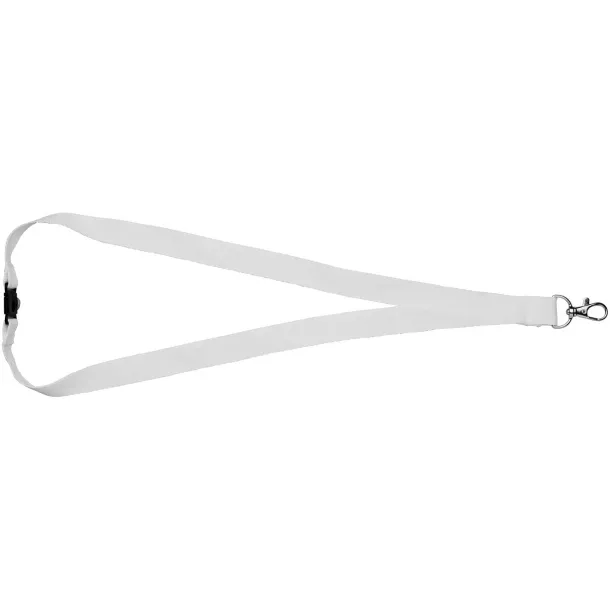 Dylan cotton lanyard with safety clip White