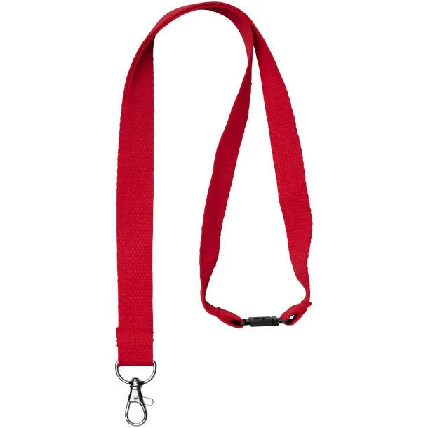 Dylan cotton lanyard with safety clip Red