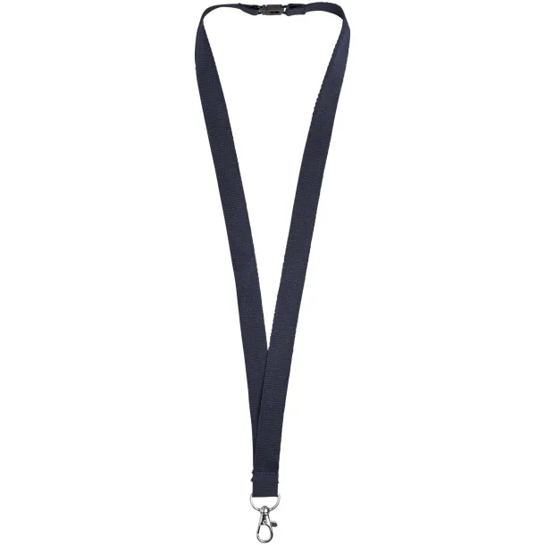 Dylan cotton lanyard with safety clip Navy
